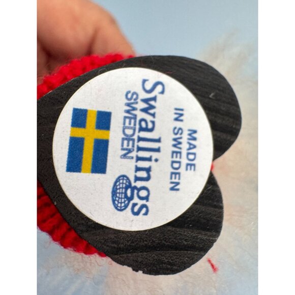 Swallings Sweden Wood Christmas Gnome With Red Knit Hat & White Beard 3" Tall - Picture 6 of 6